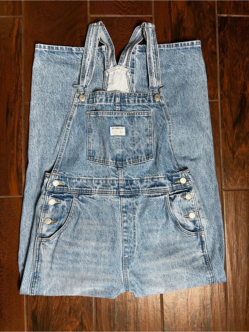 Levi’s Premium Denim Jeans Straight Leg Overalls Womens Size Medium